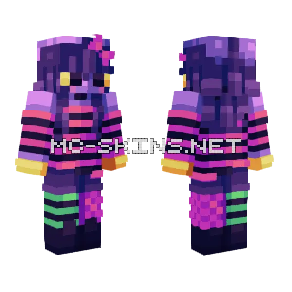 Jax Transfem TADC Minecraft skin, front and back