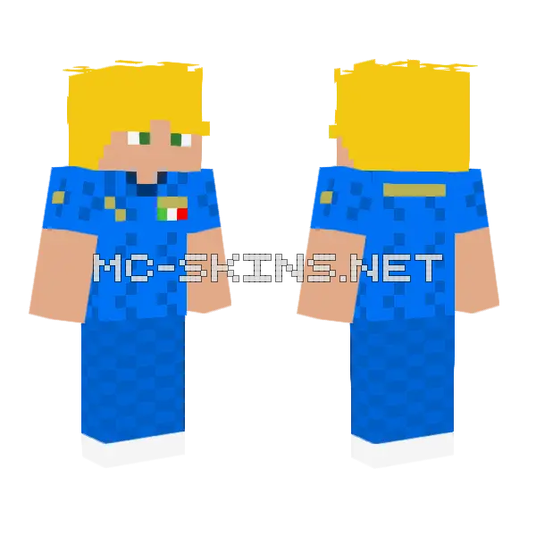 Jax1019 Blue Outfit Minecraft skin, front and back
