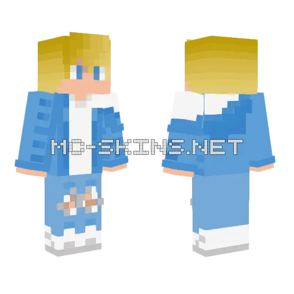 Jeans Blonde Boy Minecraft skin, front and back