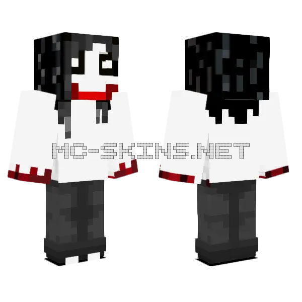 Jeff The Killer Minecraft skin, front and back
