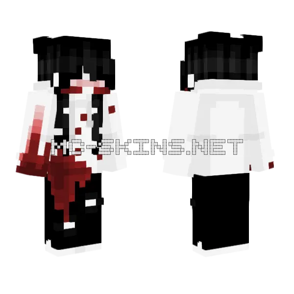 Jeff the Killer Minecraft skin, front and back