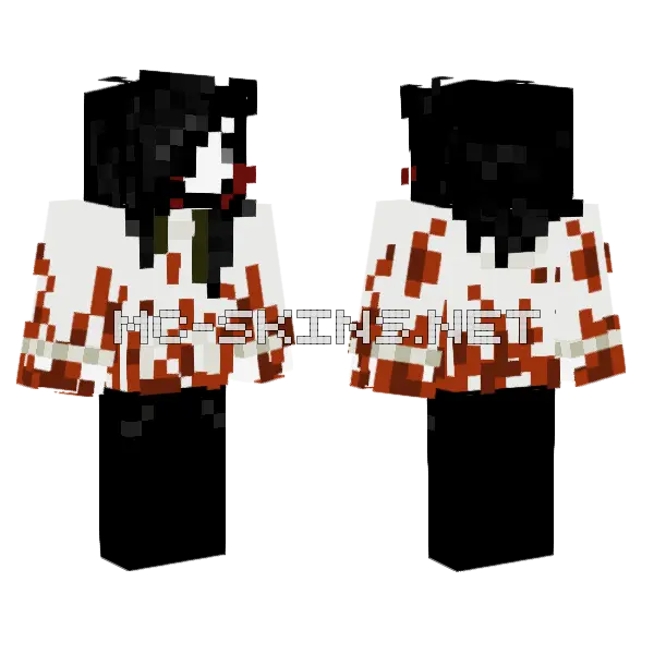 Jeff The Killer Minecraft skin, front and back