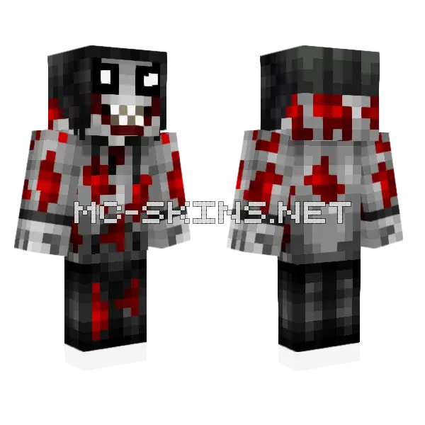 Jeff The Killer Minecraft skin, front and back
