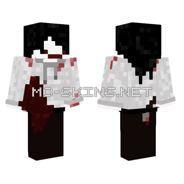 Jeff The Killer Minecraft skin, front and back