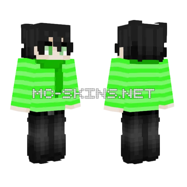 Jel67 Green Shirt Boy Minecraft skin, front and back