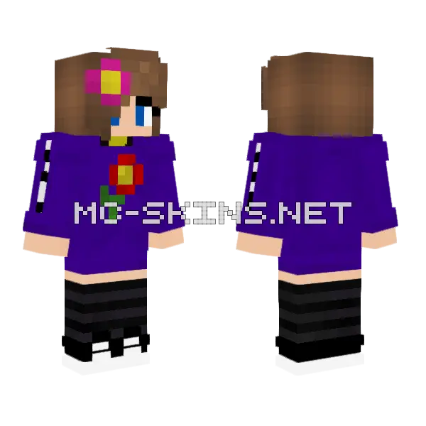 Jenny Belle – Jenny Addon Minecraft skin, front and back