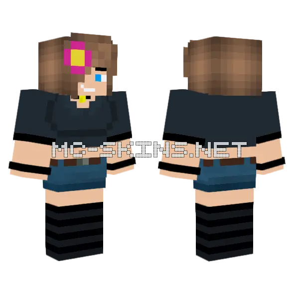 Jenny Belle – Jenny Mod Minecraft skin, front and back
