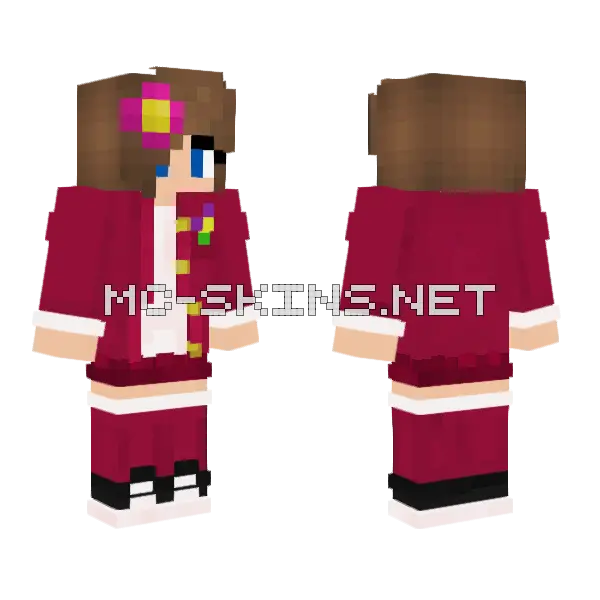 Jenny Belle Santa Christmas Skin Minecraft skin, front and back