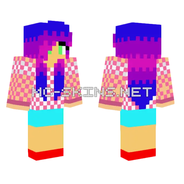 Jenny (Jenny Mod) Skin Minecraft skin, front and back