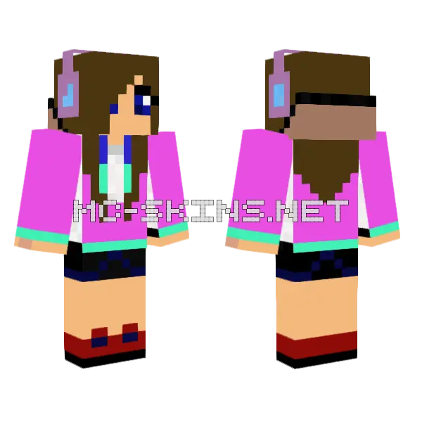 Jenny (Jenny Mod) Skin Minecraft skin, front and back