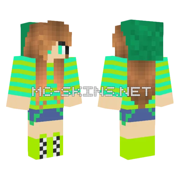 Jenny Mod Girl Skin Minecraft skin, front and back