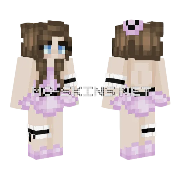 Jess Pink Dress Minecraft skin, front and back