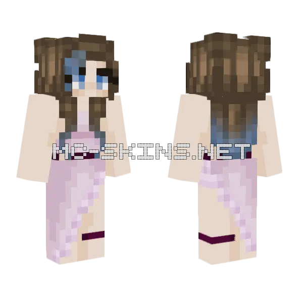 Jess Pink Dress Minecraft skin, front and back