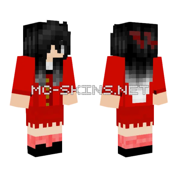 Jess Red Outfit Minecraft skin, front and back