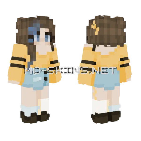 Jess V4 Yellow Girl Minecraft skin, front and back