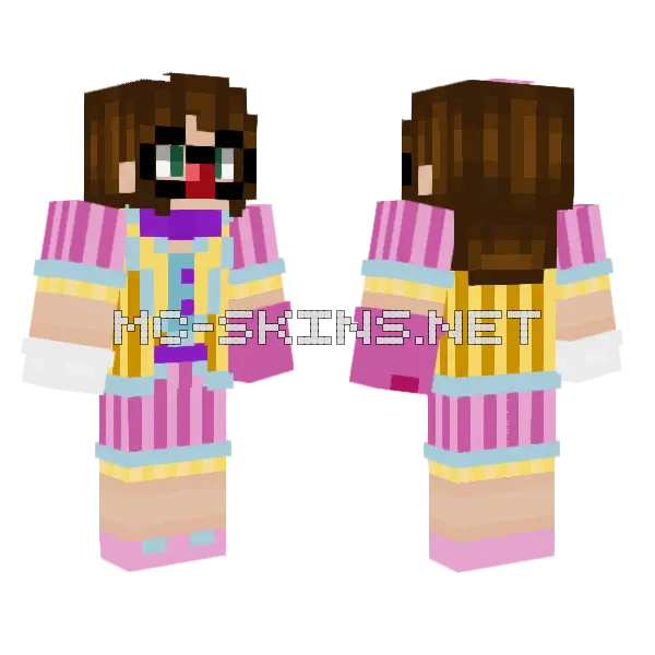 Jessie The Clown Girl Minecraft skin, front and back