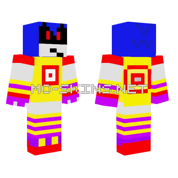 Jester Metal Sonic Minecraft skin, front and back