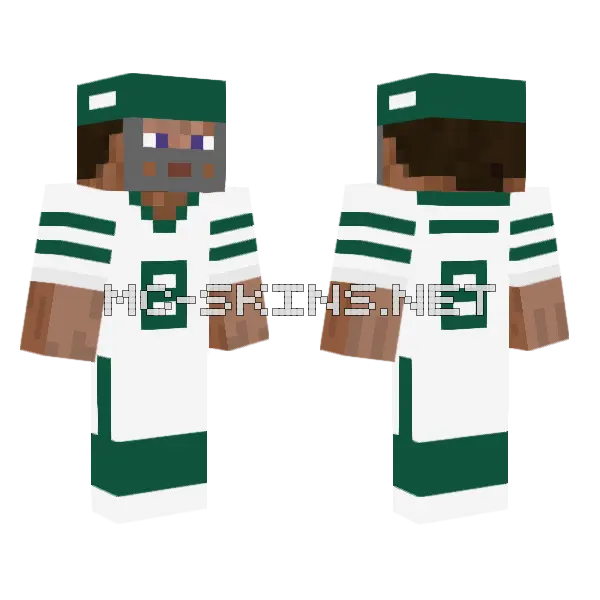 Jets White 24 Minecraft skin, front and back