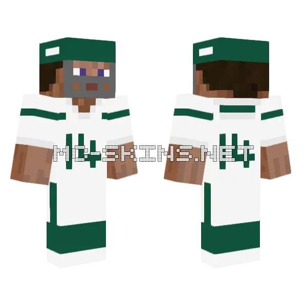 Jets White Minecraft skin, front and back