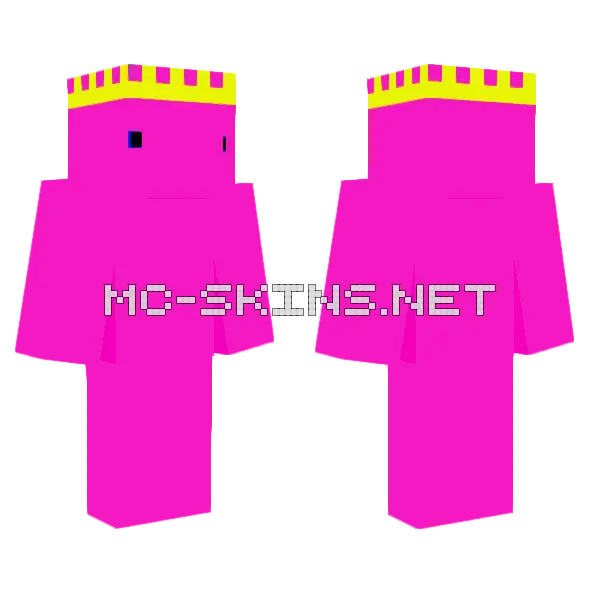Jettism Pink Minecraft skin, front and back