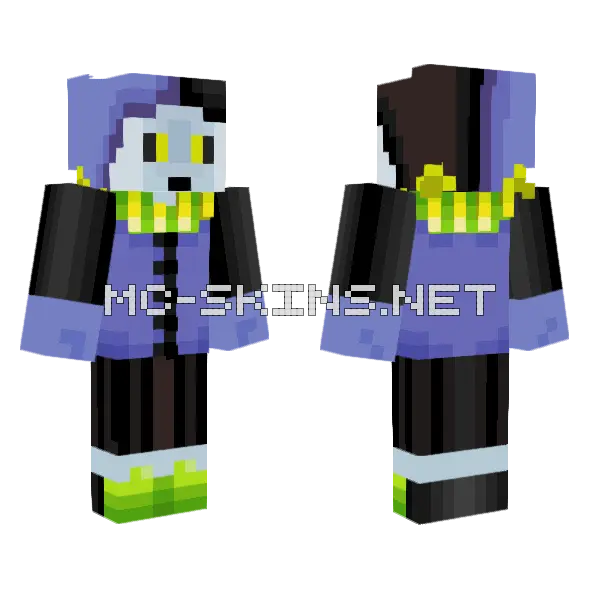 Jevil Minecraft skin, front and back
