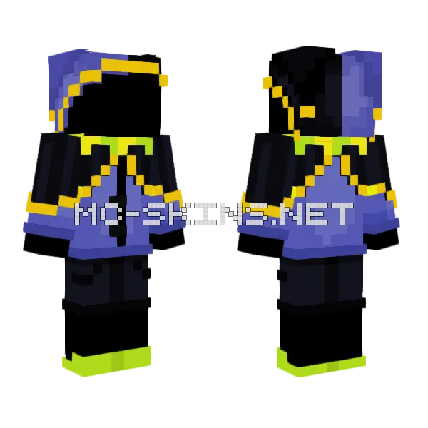 Jevil Outfit Template Minecraft skin, front and back
