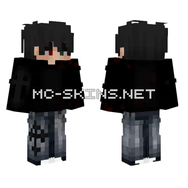 Jeymsplayss Darkside Minecraft skin, front and back