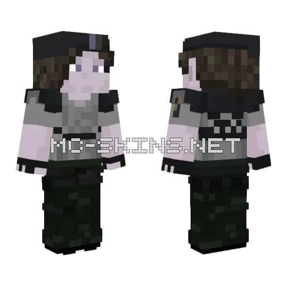 Jill Valentine Remake Minecraft skin, front and back