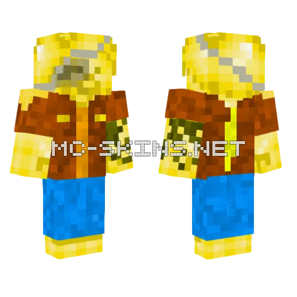 Jimmy Yellow Steve V2 Minecraft skin, front and back