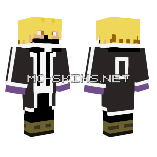 Jin Kougasaki Tougen Anki Minecraft skin, front and back