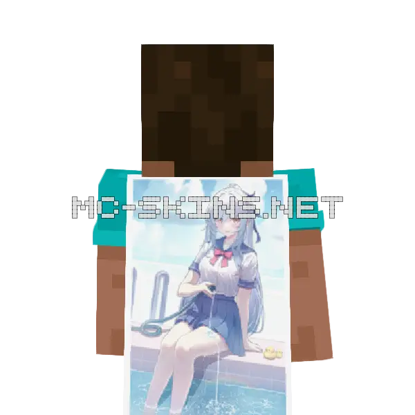 Jingliu School Uniform Minecraft cape worn on a player