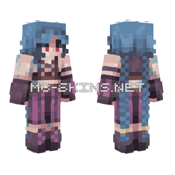 Jinx Minecraft skin, front and back