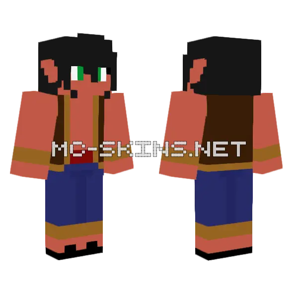 Jinx the Djinn Minecraft skin, front and back