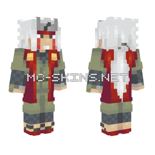 Jiraiya Minecraft skin, front and back