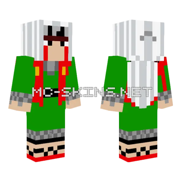 Jiraiya Minecraft skin, front and back