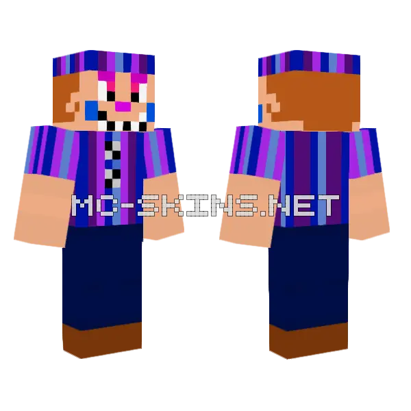 JJ Fnaf 2 Minecraft skin, front and back