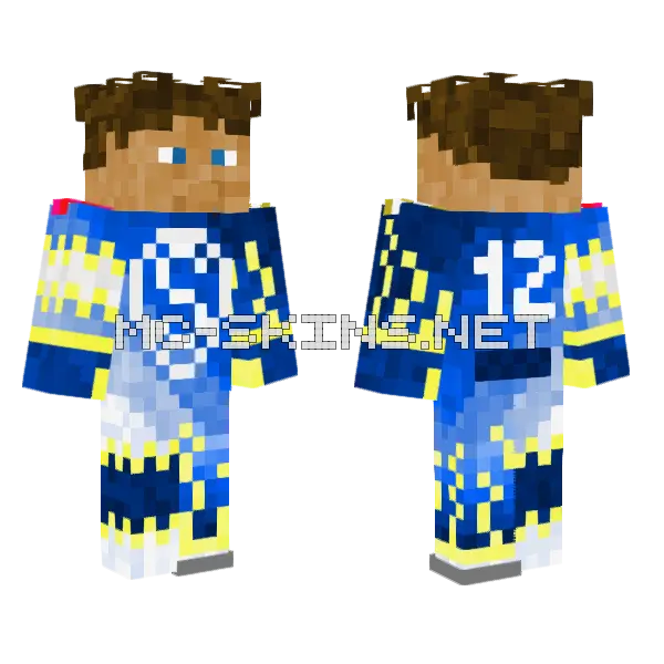 Jkss 12 Blue Outfit Minecraft skin, front and back