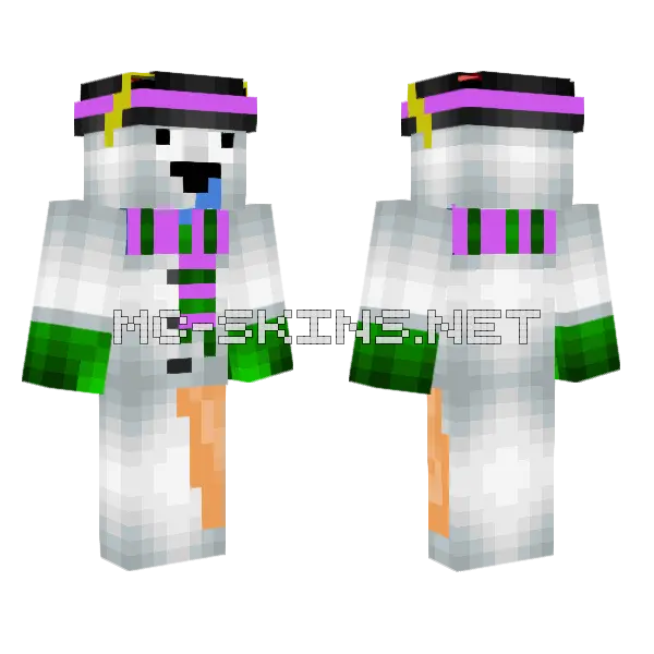 Jme387 Jp Snowman Minecraft skin, front and back
