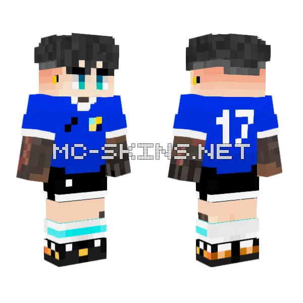 Joafin26 Blue Outfit Minecraft skin, front and back