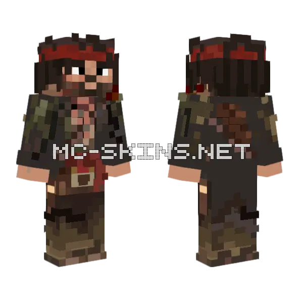 John Marston Apocalypse Survivor Minecraft skin, front and back