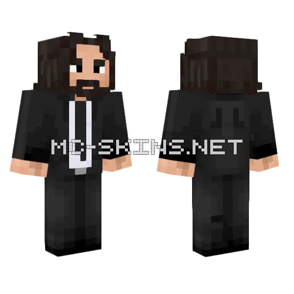 John Wick Improved Minecraft skin, front and back
