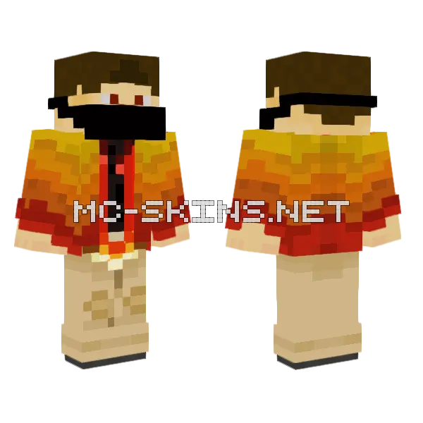 Johu 2 0 Flame 2 Minecraft skin, front and back