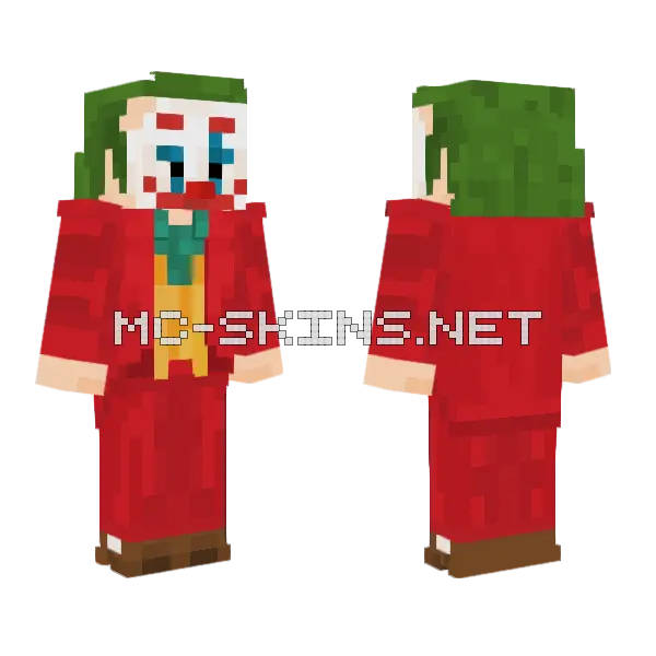 Joker 2019 Minecraft skin, front and back