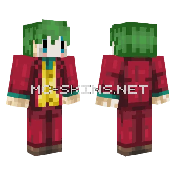Joker Minecraft skin, front and back