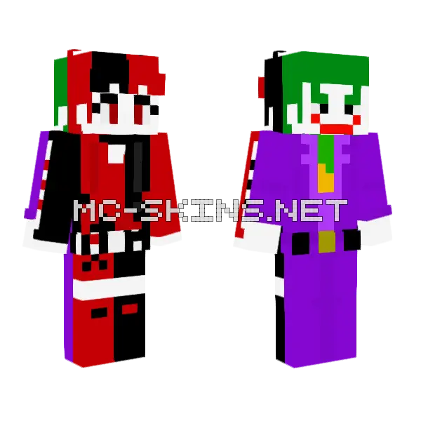 Joker And Harley Quinn Skin Minecraft skin, front and back