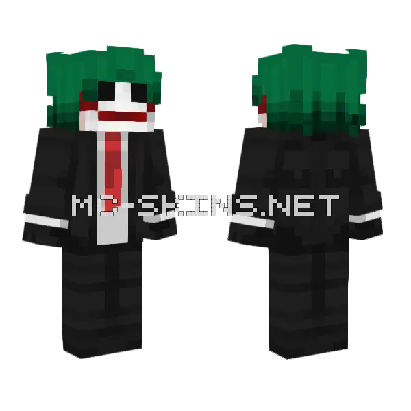 Joker Shadow Suit Minecraft skin, front and back