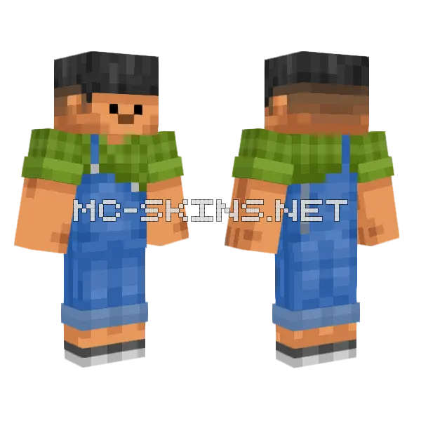Jorgito Blue Overalls Minecraft skin, front and back