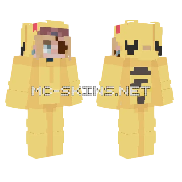 Joshek Pikachu Minecraft skin, front and back