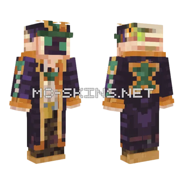 Jotaro Part 6 TV Head Minecraft skin, front and back