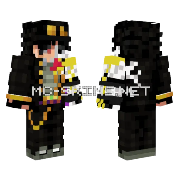 Jotaro Star Platinum Over Heaven Minecraft skin, front and back